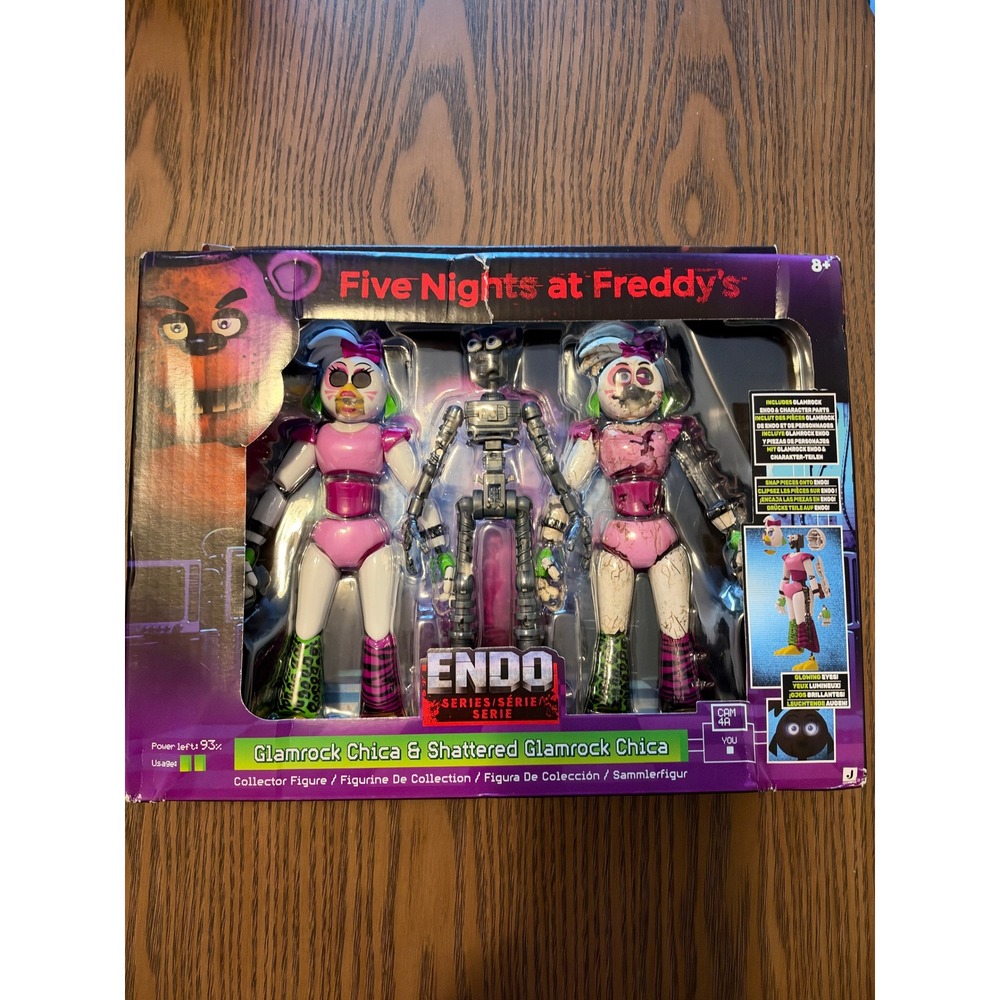 FNAF Glamrock Chica & Shattered Glamrock Chica Endo Series Action Figure Set